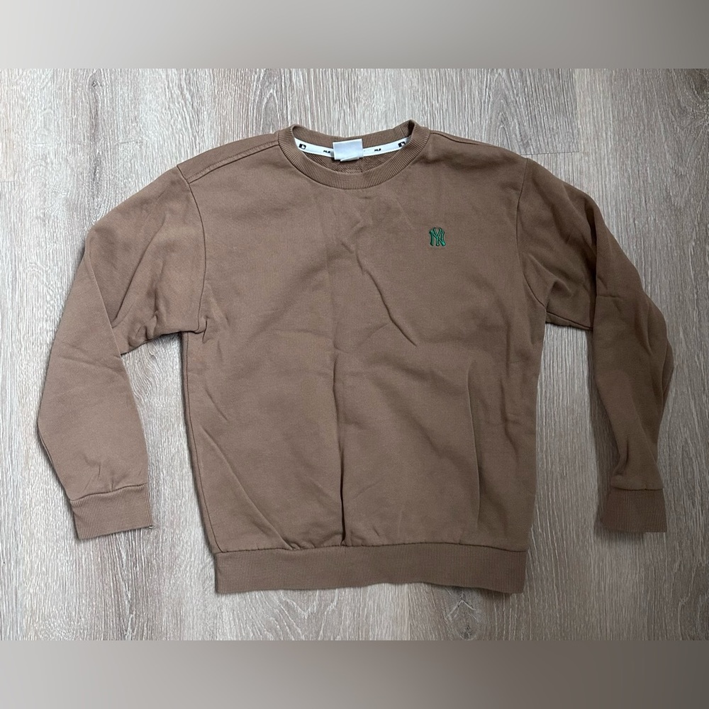 MLB New York Yankee's Pullover Sweatshirt|Brown w/Green‎ Embroidery|Sz 11Y
